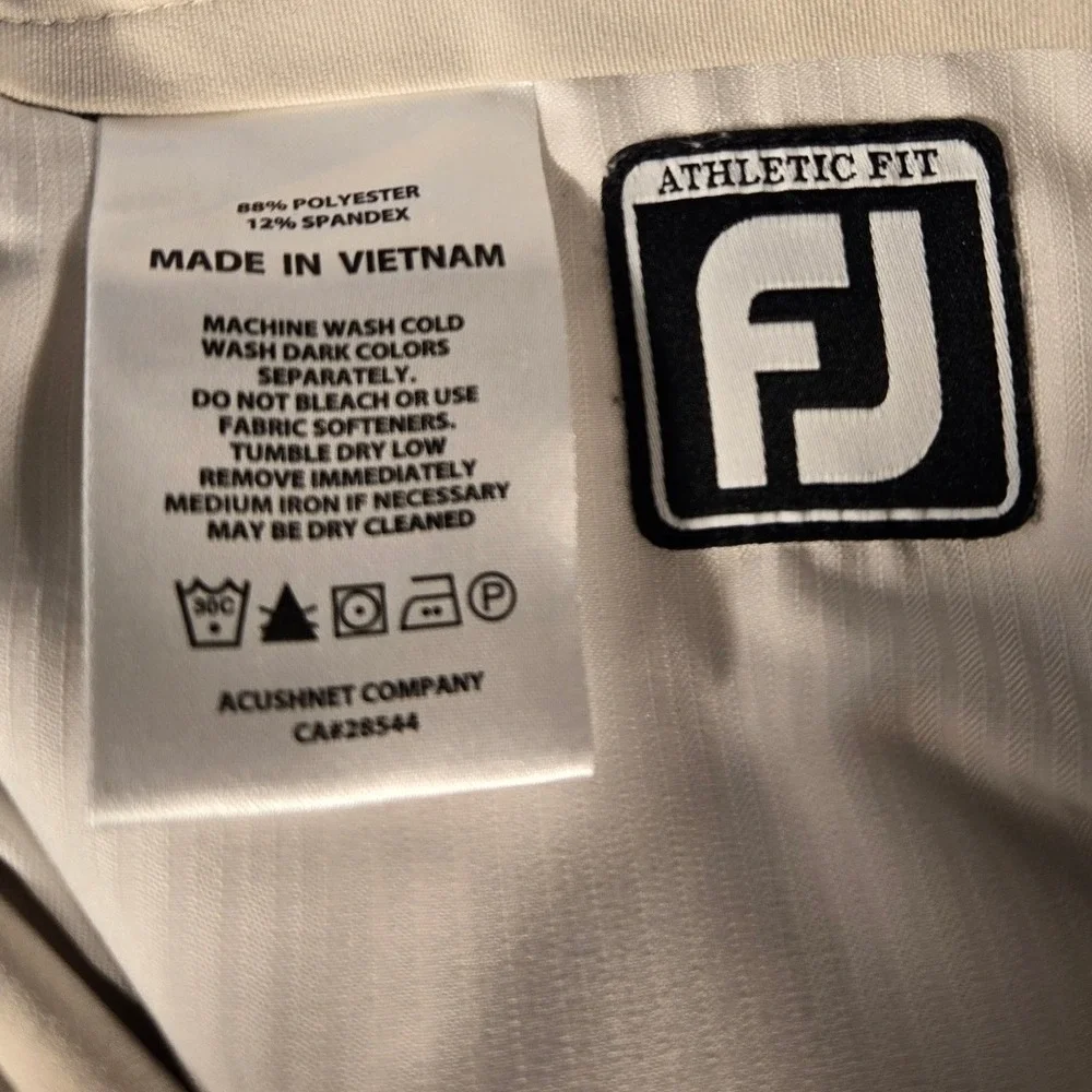 FootJoy Mens Athletic Fit Golf Pants Beige Stone 5-Pocket Performance 35x30